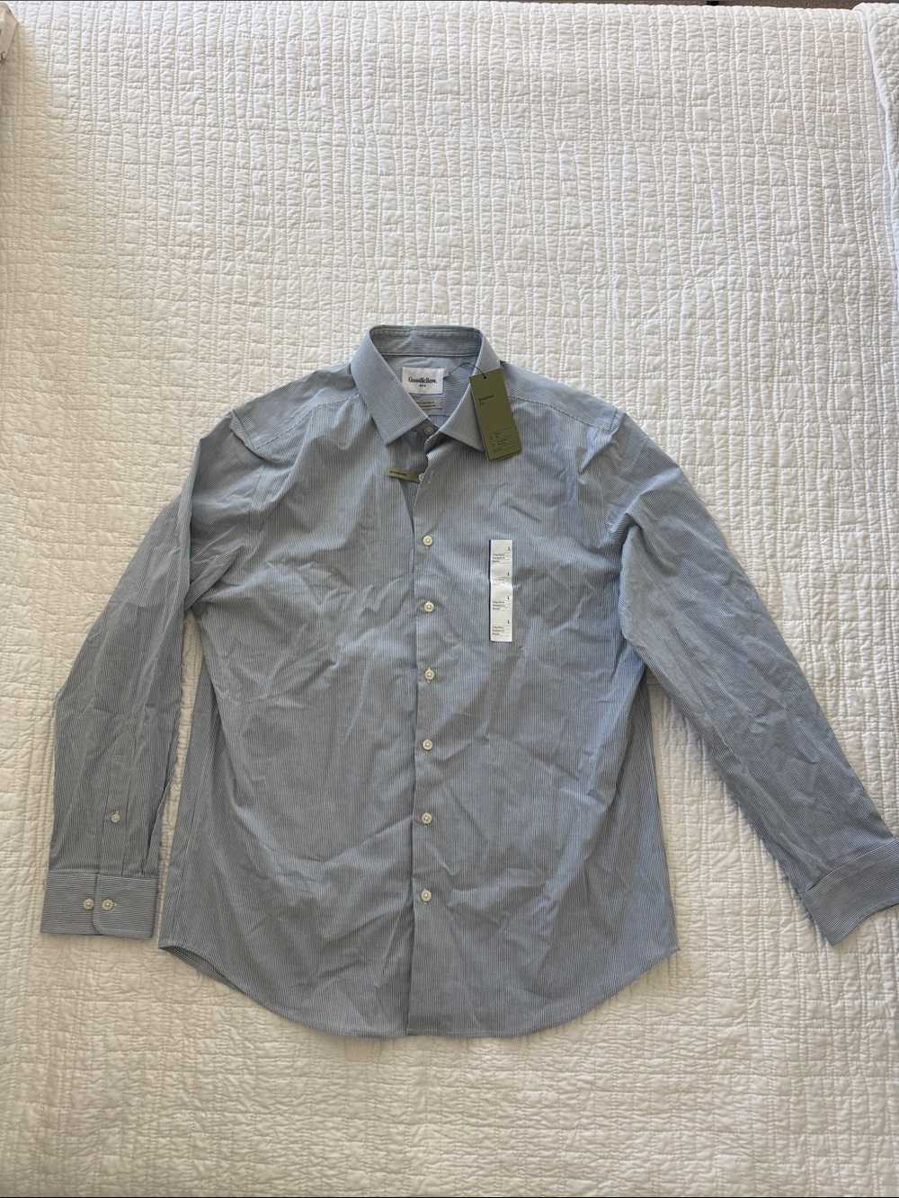 Goodfellow & Co Light Blue Micro-Stripe Dress Shirt